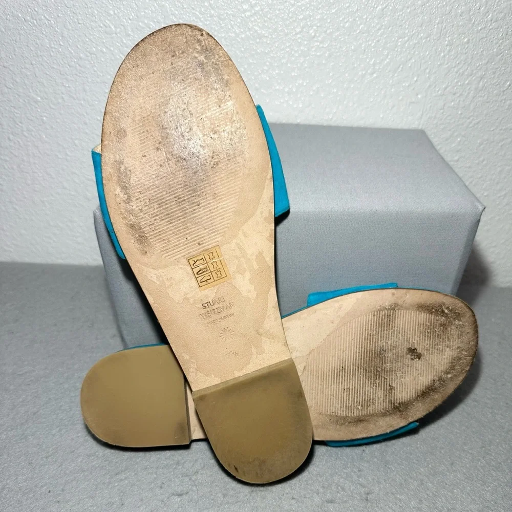 Stuart Weitzman Caicos‎ Suede Slide Sandals